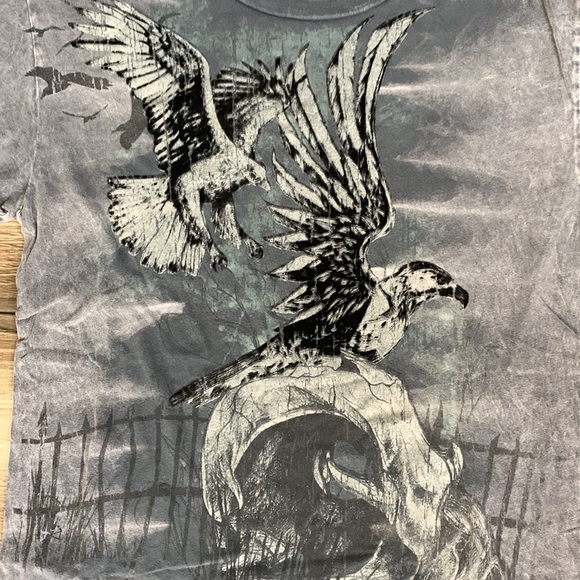 Tony Hawk T-Shirt Gray Felt Eagle Graphic Hawk Skater Men S Small Vintage Top - Picture 7 of 7